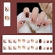 thumbnail image 1 of 24pcs Pink French Tip Press On Nails Medium Square Fake Nails Glossy Full Cover Glitter Powder Stick On Nails False Nails With White Edge Design, Artificial Acrylic Nails With Glue Sticker For Women G, 1 of 4