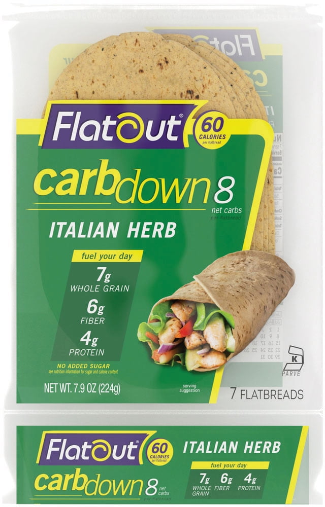 Flatout Flatbread CarbDown, Low Carb, High Protein, Keto-Friendly ...