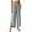 Mint Green, variant on Women's Flowy Wide Leg Ankle Pants Elastic High Waisted Side Slit Curved Hem Pants with Pockets Casual Loose Palazzo Trousers Mint Green