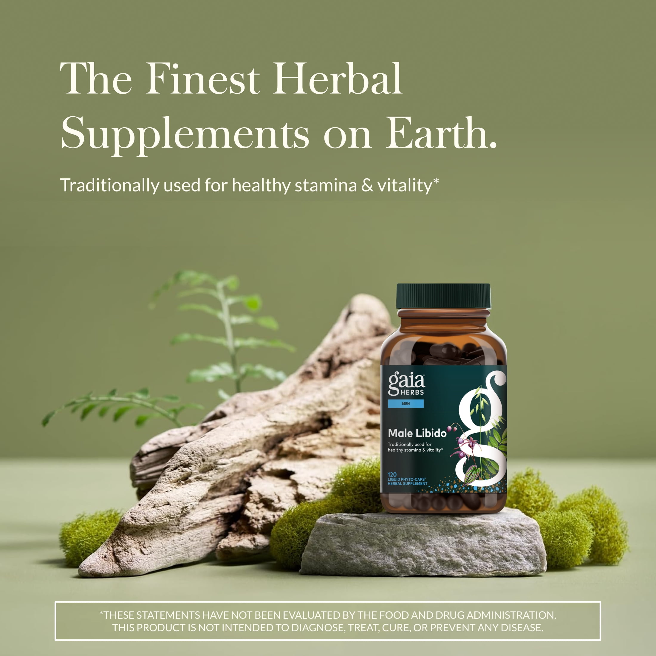 Gaia Herbs Male Libido - Herbal Supplement with Saw Palmetto, Horny Goat Weed & Oats - Traditional Herbs to Support Vitality & Energy Levels for Men - 120 Vegan Liquid Phyto-Capsules (120 Servings)