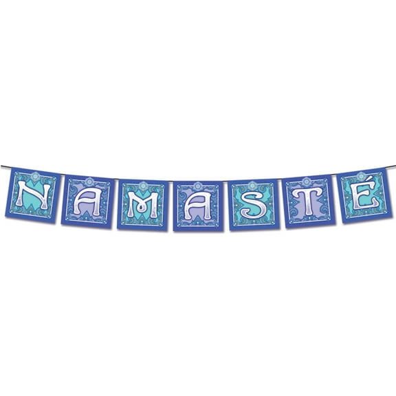 Mandala Arts Rainbow Namaste Flag String