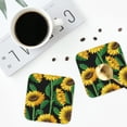 thumbnail image 4 of Naloa Sunflower 1 Coasters for Set of 4 - PU Leather Coasters, Coasters for Table Cup Tea Coffee Beer, Decorative for Kitchen Homedecor (Round), 4 of 6
