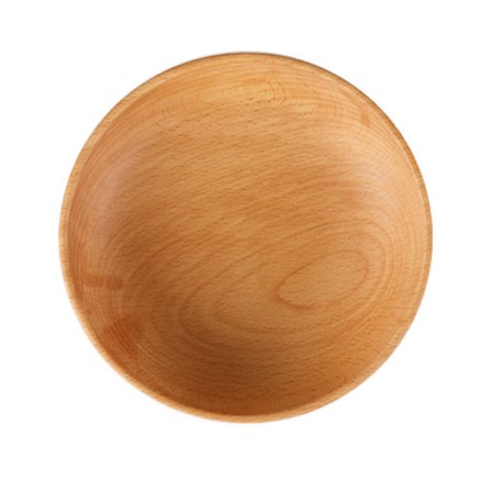 landege 1PC Elm Salad Bowl Wooden Japanese Style Flat Soup Bowl Home Hotel Wooden Bowl