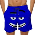 thumbnail image 2 of VBVC No Boundarie Men's and Men's Plus Smiling face Swim Trunks,Drawstring Beach Shorts with Pockets,Blue,S-5XL, 2 of 6