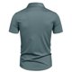 thumbnail image 4 of Los Hombres de Manga Corta Botón Arriba Camisa de Negocios Casual Color Sólido Botón Solapa Camisa de Moda, Poliéster con Corbata, Lavado de Manos, 4 of 7