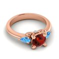 thumbnail image 3 of 2.50 Carat Round Cut Garnet & Blue Topaz Gemstone New Design Engagement Ring for Women Solid 14K Rose Gold Size 7.5 by Diamond-Capitals, 3 of 8