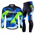 thumbnail image 1 of Cycling Jersey Set Men Long Sleeve Reflective Quick Dry Road Biking Suits Road Riding Pants Padded Blue XL, 1 of 7