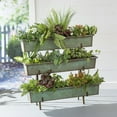 thumbnail image 2 of Evergreen 40 in. Distressed Teal Metal Planter with Distressed Copper Rack, 2 of 4