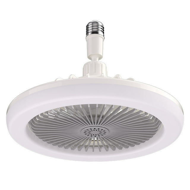 Grey E27 Ceiling Fan Light Enclosed Low Profile Hidden Fan Gimbal Extended Downrod 30W Light 6 Inch 4W Fan 3 Leaves 9.8 Inch Diameter 4.3 Inch Height