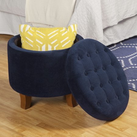 Upholstered round storage ottoman deals