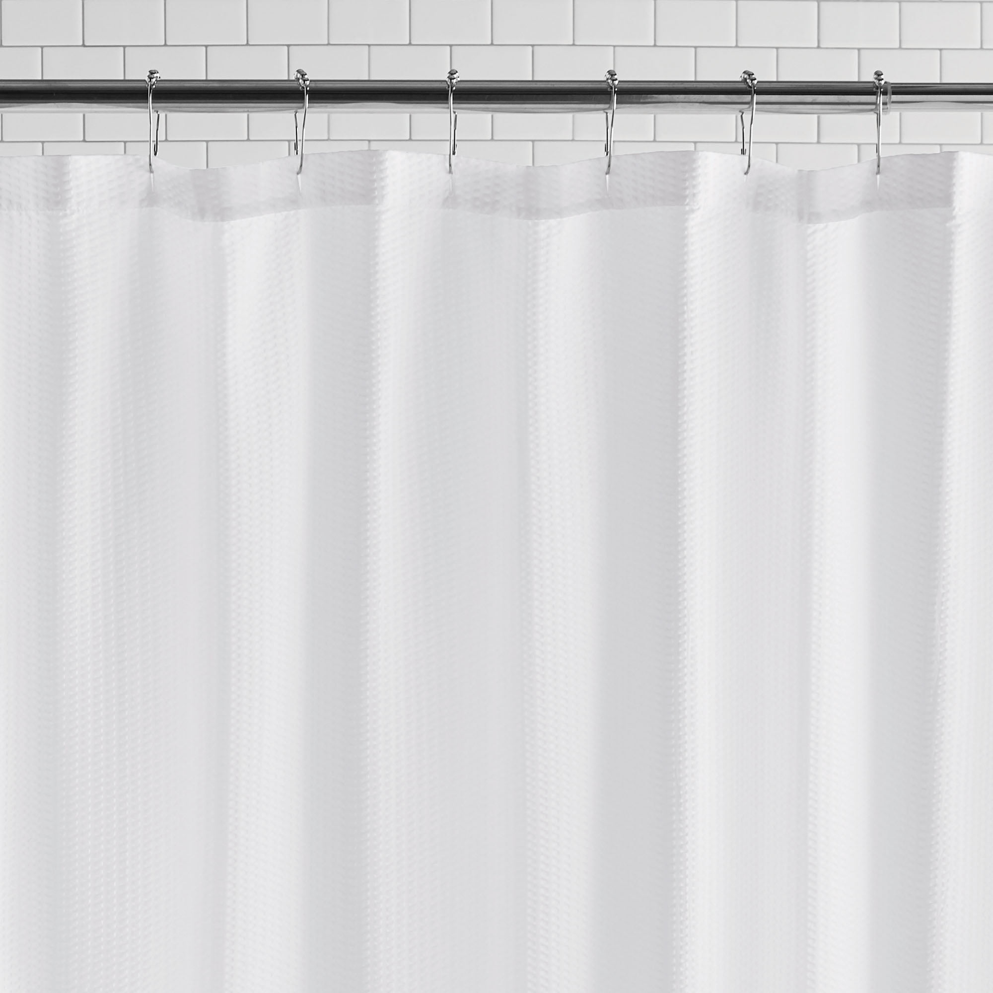 Mainstays Water Repellent Microfiber Fabric Shower Liner, 70 x 72 in., White