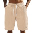 thumbnail image 5 of Mens Swim Trunks CLASSIC WEAR BEST STYLE 1979 Men's Solid Color Striped Multi-Pocket Casual Shorts Loose Fit Crop Pants with Drawstring Summer Daily Essentials Khaki 4XL, 5 of 5