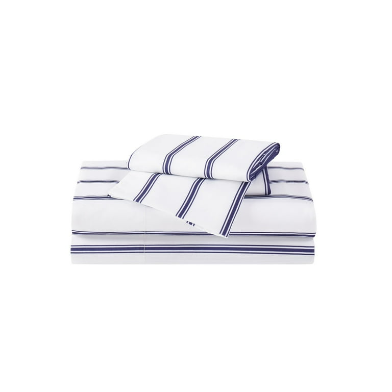 Truly Soft Ticking Stripe Sheet Set, White, Queen