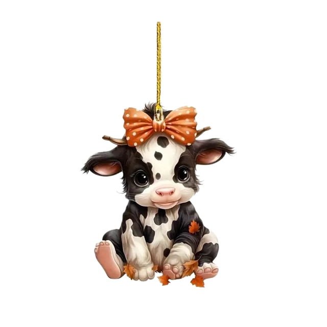 Cute Cartoon Cow Car Acrylic Pendant Christmas Tree Decoration Pendant Home Decoration Cat Ornament String Christmas Ornament Christmas Decorations Small Christmas Garland Beads Icicles Decorations