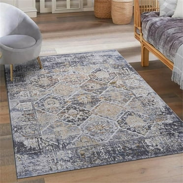 Bunyan Collection Traditional Vintage Cream/Anthracite Area Rug (7'9'' x 10')