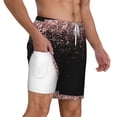 thumbnail image 3 of Gaeub Rose Gold Glitter1 Mens Swim Trunks Stretch Beach Shorts Quick Dry for Men Swim Shorts Swimwear with Pockets- Large, 3 of 9