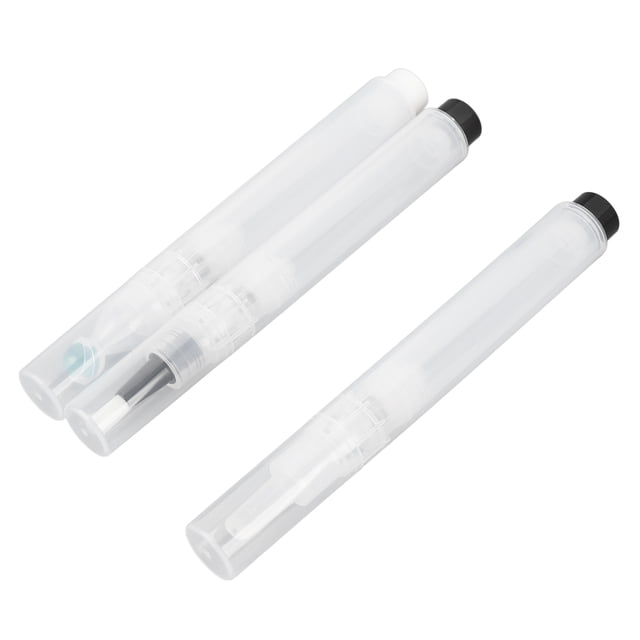 Pluma Giratoria Con Punta De Pincel, Botella De Bola De Rodillo Vacía, Tapa Antipolvo Portátil De 3 Uds, Transparente Para Suero De Base Líquida