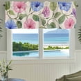 thumbnail image 3 of Spring Pastoral Floral Valances for Windows Pink Blue Flowers Linen Texture Rod Pocket Curtain Valance Window Treatment Short Curtains for Kitchen Living Room, 60"x18", 3 of 9