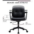 thumbnail image 6 of DUOMAY Retro Home Office Computer Desk Chair with Armrest, Modern PU Leather Mid Back Swivel Task Chair Rolling Adjustable Office Guest Chair for Home Office, Black, 6 of 18