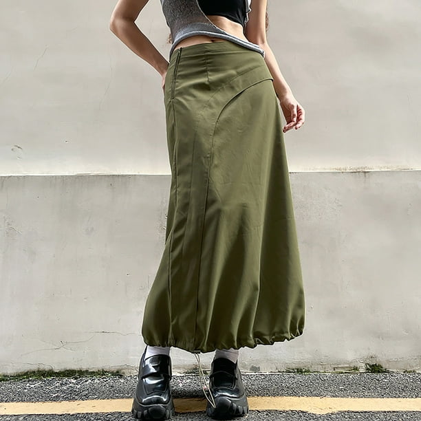 【BAON】Lotso Cargo Banding Long Skirt Amazon.com: Women Long Cargo Skirt Plus Size Skirts for