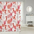 thumbnail image 2 of Erosebridal Cartoon Seahorse Shower Curtain 72x78, Sealife Bathroom Curtain 72x78, Ocean Coral Decor, Waterproof, 2 of 5