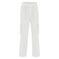 thumbnail image 5 of Men's Corduroy Sweatpants Open Bottom Drawstring Elastic Waist Lightweight Jogger Straight Sweat Trousers with Pockets (S, White), 5 of 8
