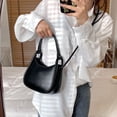 thumbnail image 1 of Bolsas De Hombro Bolso de mano con cremallera de diseñador para mujer de hombro con forma de media luna de color sólido para fiestas, 1 of 5