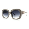 thumbnail image 5 of Womens Thick Rectangle Star Stud Jewel Trim Arm Diva Sunglasses Grey - Smoke, 5 of 7