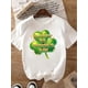 thumbnail image 2 of Playera estampada para mujer, divertida e inspiradora, novedosa, informal, de manga cortaWomen's St. Patrick's Day Casual T-Shirt - White, Polyester, Clover Print, Short Sleeve, Machine WasCamisetas, 2 of 8