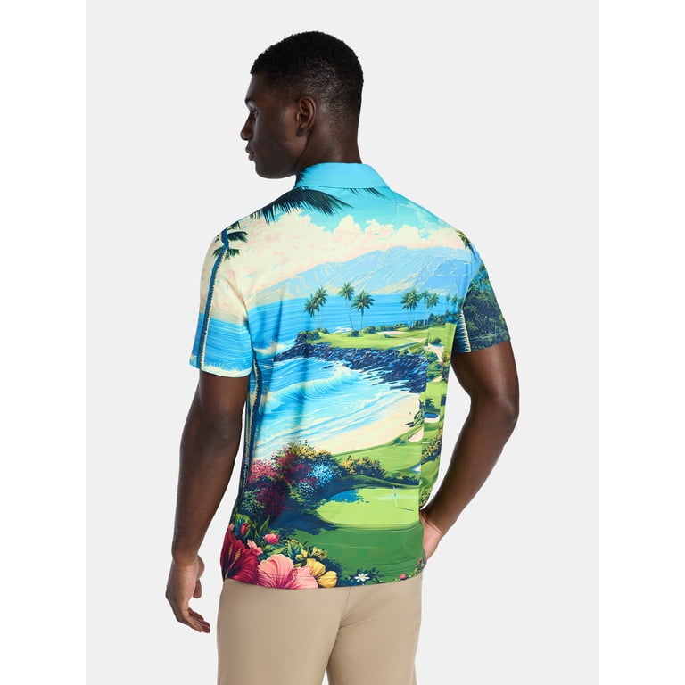 Birdie Bound Men's Flamingo Paradise Print Polo photo 3