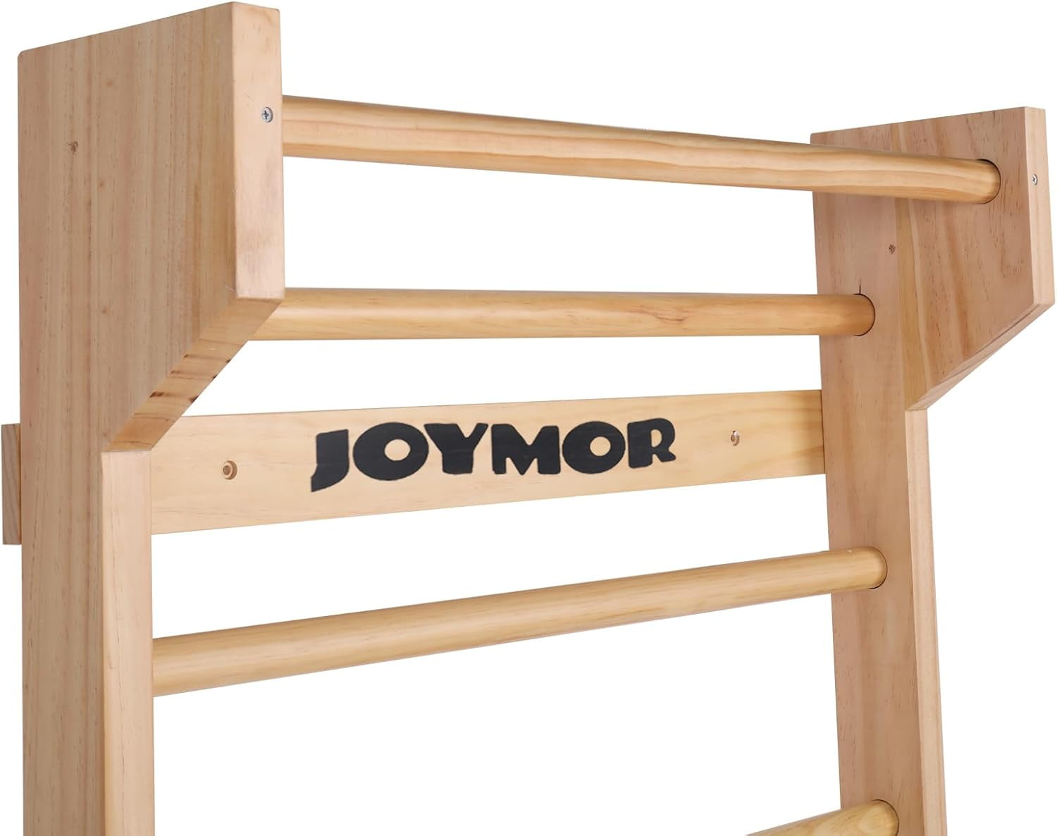 JOYMOR Gymnastics Swedish Ladder, Multiuse Exercise Ladder, Wall Mounted Pull Up Bar, Physical Therapy for Stretching and Various Exercises, Indoor Gym Workout Yoga (Wood Stall Bar)