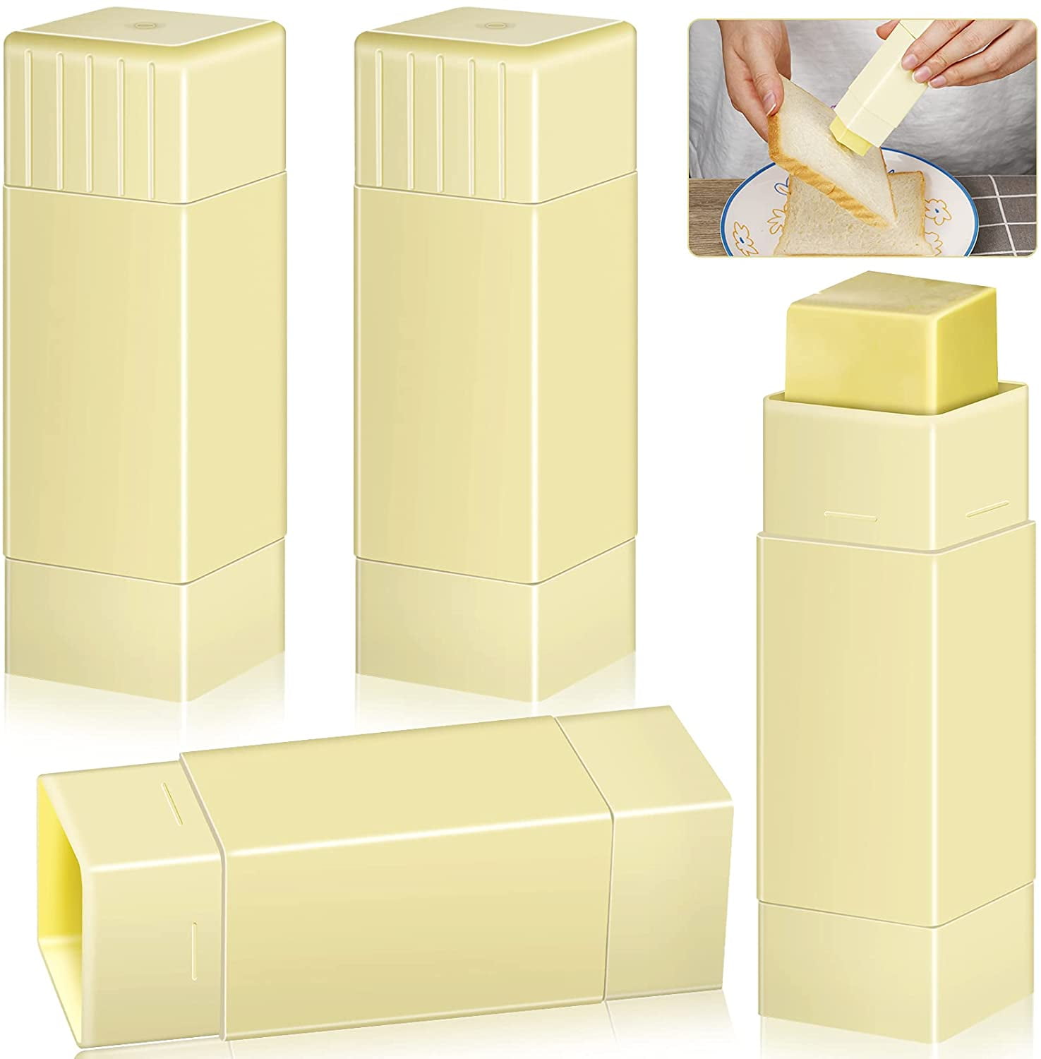 Tianlu 4 Pieces Butter Stick Holder Butter Spreader Dispenser Corn ...