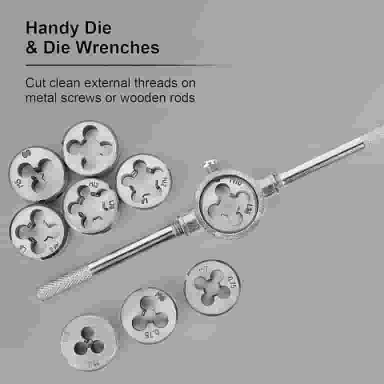 AB Tools 13-Piece Metric Tap And Die Set – M3 To M10 Titanium Coated Rethreading Kit
