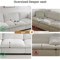 thumbnail image 4 of LovingAHome Convertible U Shaped Sofa Couch w Ottoman, 3 Seat Comfy Modular Sofa Couch Living Room, 4 of 9