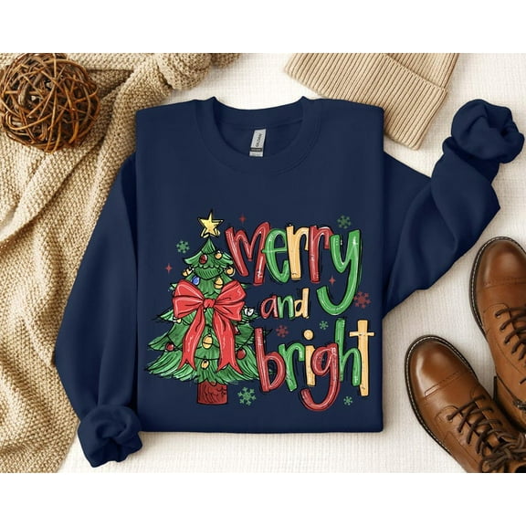 Merry and Bright Sweatshirt, Christmas Shirts, Family Christmas Hoodies, Christmas Sweatshirts for Women, Merry Christmas Sweatshirt