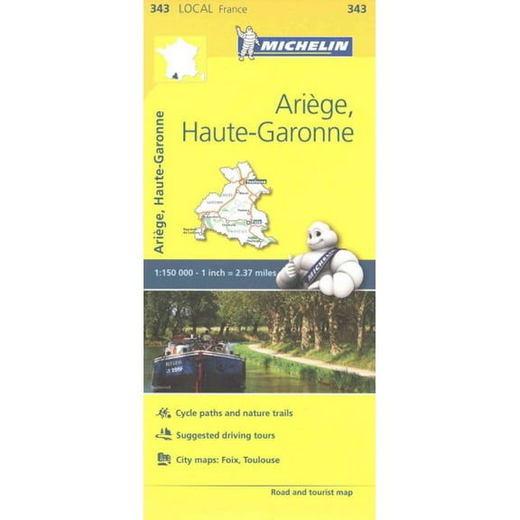 Ariège, Haute-Garonne Road and Tourist Map (343 Local France)