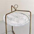 thumbnail image 5 of Home Square Faux Marble and Metal Side Table in White/Gold - Set of 2, 5 of 6