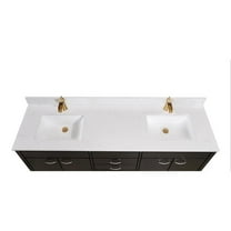 Altair Design 73 in. Stone effects Vanity Top in Jazz White with White Sink