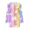 thumbnail image 5 of Holzkary Summer Linen Shirts for Women Button Down V Neck 3/4 Sleeve T-Shirt Blouse Casual Loose Basic Solid Tunic Tops 2025 Women's Tie Dye Printed Single Button Long Sleeved Shirt Multicolor S, 5 of 5