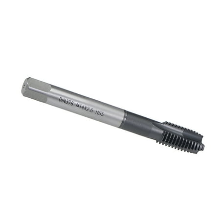 

M14 x 2 Spiral Point Threading Tap H2 Tolerance High Speed Steel TICN Coated Round Shank with Square End DIN371/376