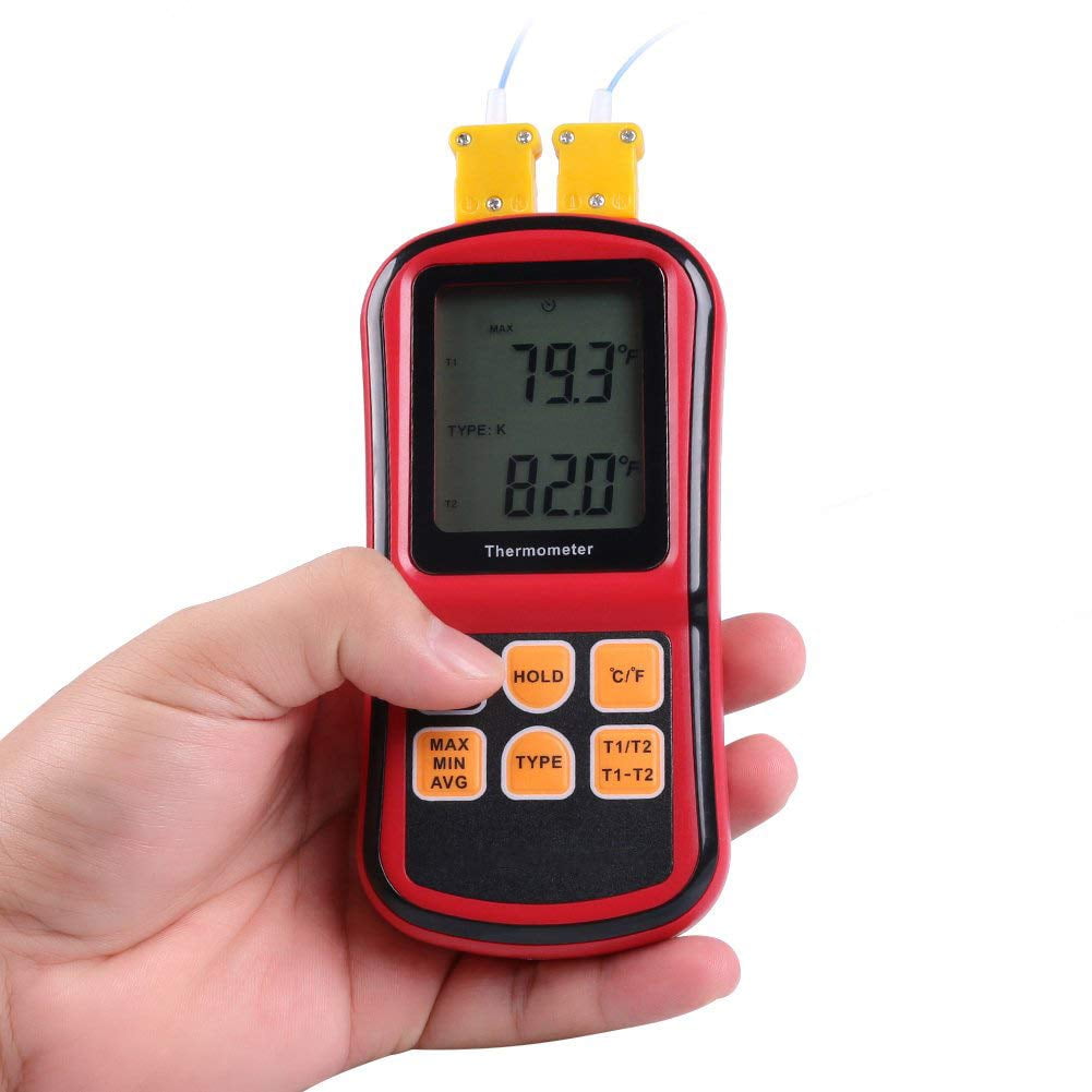 S T J Digitales Thermometer Thermoelement K N Typ Dual-Channel E R 