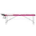 thumbnail image 2 of vidaXL 3-Zone Foldable Massage Table Aluminium White and Pink, 2 of 5