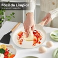 thumbnail image 4 of Juego de 10 Ollas y Sartenes Antiadherentes, Batería de Cocina, Juego de Utensilios de Granito, Apto para Todas las Estufas, con Sartenes y Cacerolas (Blanco), 4 of 7