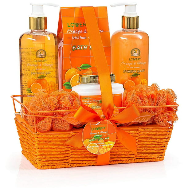 LOVERY Home Spa Gift Basket Orange & Mango Fragrance