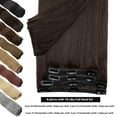 thumbnail image 4 of Benehair 10" THICK Double Weft Human Hair Extensions Clip In Real Remy Full Head 8 Pieces 18 Clips Brown, 4 of 12