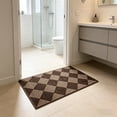 thumbnail image 5 of Rijanmt Checkered Door Mat,Brown Beige Non-Slip Washable Low Pile Doormat,Checkered Diamond Floor Rug,Small Area Rugs for Entryway Bedroom Kitchen Front Porch Decor,Farmhouse Decorative Rug,A,40x60cm, 5 of 6