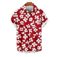 thumbnail image 2 of AHTJRT Stylish Men's Camouflage Print Button Down Short Sleeve Shirt Red 3XL, 2 of 4