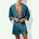 thumbnail image 1 of Batas para hombre, informales y de moda, de color sólido, con tirantes, capucha y manga corta, pijamas para hombre, blusa, 1 of 8