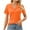 Orange, variant on XuJwPNcy Womens Short Sleeve Golf Shirts V Neck Business Dressy Casual Tops Summer Collared Solid Trendy Outdoor Workout Tees