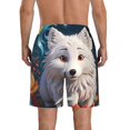 thumbnail image 3 of Yiaed White Wolf With Flowers Print Men's Swim Trunks with Lining Quick Dry Sports Shorts Beach Shorts Boardshorts-3X-Large, 3 of 5